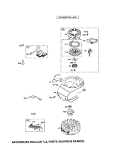 Rewind Starter/Blower Housing Diagram and Parts List for 126T02-1225-EA  Briggs and Stratton Engine
